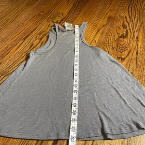 Free People Tank Top Size XS Gray Ribbed Racerback Swing thumbnail 3
