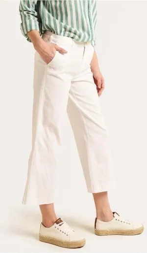 ATM ENZYME WASH CROPPED BOYFRIEND PANT Size 6‎ White thumbnail 1