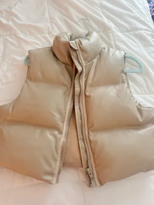 Beige puffer vest Tan thumbnail 2