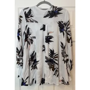 Free People Floral Mini Swing Dress Tunic White Feminine‎ Lace Party Hi-Lo Small thumbnail 5