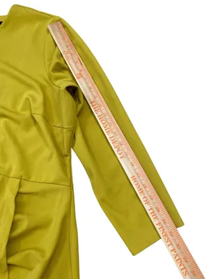 Donna Morgan Chartreuse Midi Dress with Side Drape thumbnail 2