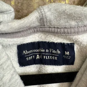 Abercrombie & Fitch Soft Fleece Gray Logo Pullover‎ Hoodie Sweater Medium thumbnail 4