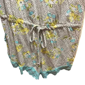 NWT Victoria’s Secret Blue And Yellow Floral Lace Trimmed Romper thumbnail 6