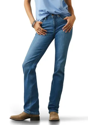 Ariat Women’s R.E.A.L. High Rise Eloise Straight Jeans Cowgirl in Maine 28L thumbnail 1