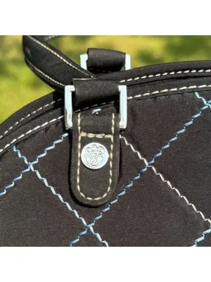 Vera Bradley Sausalito Quilted Handbag in Black Microfiber & Blue Stitch Detail thumbnail 8