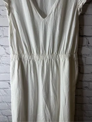 Pop sugar linen blend ruffle sleeve maxi dress size large thumbnail 4