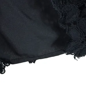 BB Dakota Black Lace Cotton Blend Round Neck V-Neck Back Lined‎ Tank Blouse XS thumbnail 5