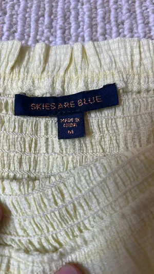 Skies Are Blue Butter Yellow Puff Sleeve Dress M thumbnail 5
