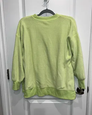 Aerie Women’s Lime Green Soft Fuzzy Sweatshirt Size XS thumbnail 2