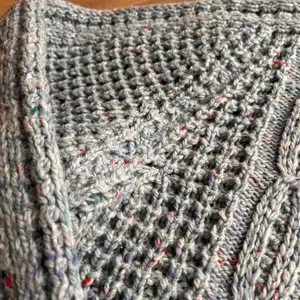 Gaeltarra Blue fisherman cable knit wool sweater hand loomed Ireland Size 42 thumbnail 10