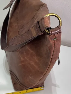 Diba True Leather Shoulder Bag Boho Slouchy Hobo Brown Whimsigoth Hippie Fairy thumbnail 7
