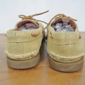 Ladies' Sperry Metallic Gold Sparkle Suede Sider Boat Shoes Size 8M thumbnail 6