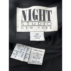 1990s Night Studio black beaded chiffon gown with sheer overlay & sleeves 16 thumbnail 12