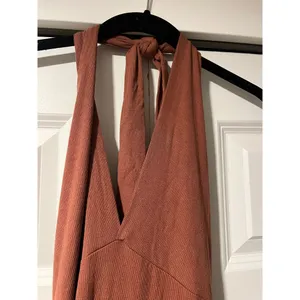 See You Monday Elegant Terracotta Halter Maxi Dress Ribbed Knit‎ Summer Beach Boho Chic F59 thumbnail 9