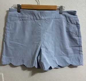 Women's Light Blue Scallop Hem Shorts 14 thumbnail 1