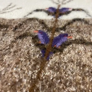 Makipi Sweater Womens XL Handmade Alpaca Crew‎ Neck Floral Chunky Knit Peruvian thumbnail 2