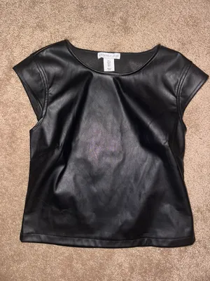 Marshalls Black Leather Top thumbnail 1