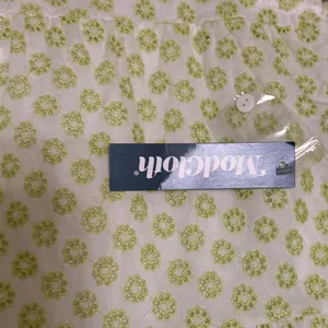 ModCloth Day Tripping Eyelet‎ Flower Fields Trapeze Dress Green White Sz M NEW thumbnail 5