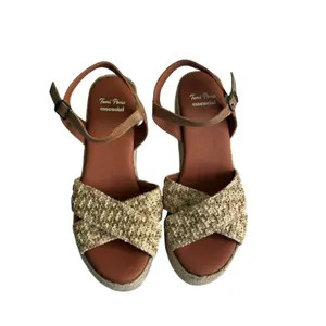 Toni Pons Atenes Platform Block Heel Espadrille Sandal Size 37 Beige Tan NWOT thumbnail 4