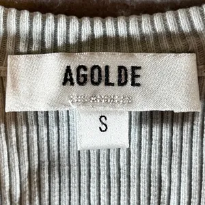 1060 | AGOLDE Minimalist Ribbed Racerback Scoop Neck Tank Top Mint Cream Women S thumbnail 5
