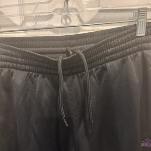 Adidas Womens Track‎ Pants Gray Purple 3-Stripe Straight Leg Elastic Waist L Y2K thumbnail 4