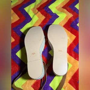 ZARA PLATFORM WEDGE LEATHER SANDALS thumbnail 10