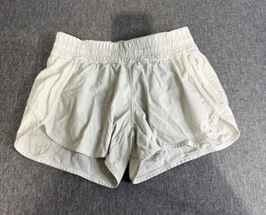 Lululemon Track Attack Running Shorts Women's Size 8 Soft Grey 3" Inseam thumbnail 1
