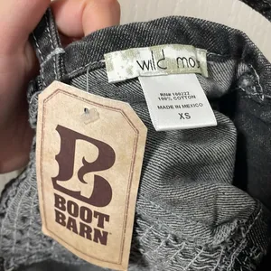 💙💖 NEW Boot Barn Denim Studded Cropped Bustier Top Gray Size XS thumbnail 5