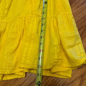 J.Crew Ruffle-Trim‎ Tiered Dress Cotton Dobby Yellow Size small Beach Summer thumbnail 8