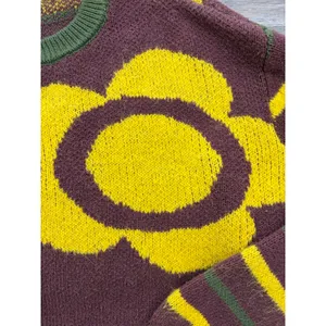 BDG Urban Outfitters Cropped Graphic Sweater Womens Small Retro Pattern Knit thumbnail 6