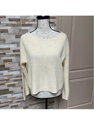 360 cashmere yellow/beige light weight knit cashmere pullover sweater Sz XS $334 thumbnail 2