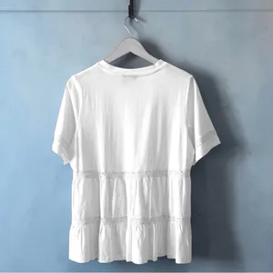 ASOS White Lace Trim Tiered Peplum Oversized Top Size 6 #cottagecore thumbnail 10