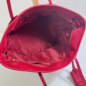 Coach Red Leather Tote Bag Large‎ Carryall Purse Gold Hardware thumbnail 4