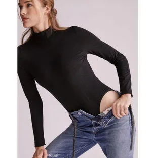 Anthropologie Black Open Back Bodysuit New With Tags thumbnail 1