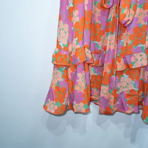 New Twisted Wunder London Orange Happy Floral Ruffle Mini Dress Size 10 thumbnail 3