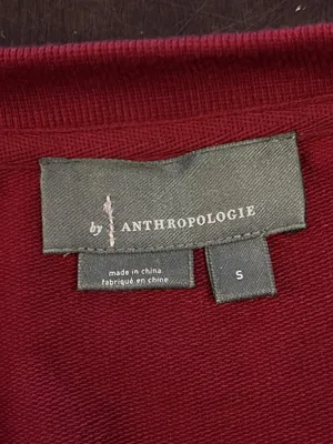 Anthropologie Blouse Womens Small Red Sheer Puff Balloon Sleeve Jersey Top thumbnail 8