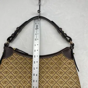 Dooney & Bourke Signature Canvas Hobo Bag Brown‎ Leather Trim Handbag thumbnail 8
