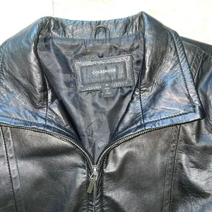 Colebrook 100% Leather Soft Black‎ Jacket Size M Full Zip Fully Lined Mid Length Black Size M thumbnail 2