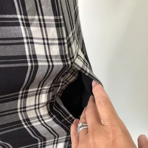 MADEWELL Courier Shirt Dress Gordon Plaid‎ Black White Women's Size Medium thumbnail 4