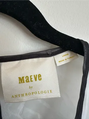 Anthropologie Maeve Sheer Bow Tie Long Sleeve Blouse Women’s Large White thumbnail 4