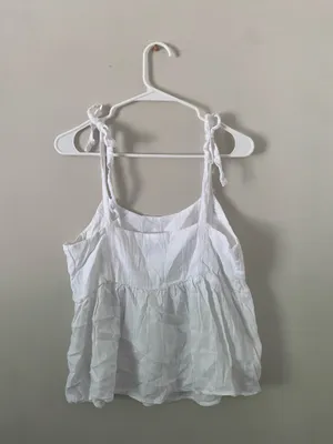 Old Navy White Tie-Shoulder Cotton Camisole thumbnail 2