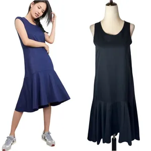 Maeve‎ Dress Women XS Black Linen Blend Asymmetric Hem Sleeveless Ismene Midi thumbnail 2