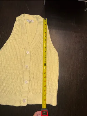 Madewell Butter Yellow Knit Sweater Vest Sleeveless Chunky Knit Preppy Boho thumbnail 5