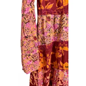 Free People‎ Tilda Wrap Dress Firebrick Floral Women's Size Medium thumbnail 11