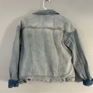 Free People Light Wash Denim Jacket Jean Casual Spring Summer Boho Bohemian XS thumbnail 5
