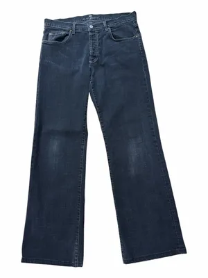 7 for All Mankind Black Straight-Leg Jeans thumbnail 1