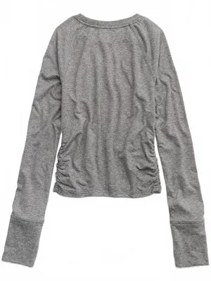 AE OFFLINE By Aerie Weekend Away Long Sleeve T-Shirt American Eagle Shell Gray S thumbnail 5