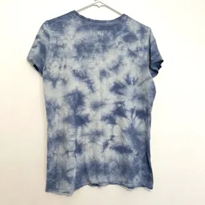 VS PINK VICTORIA'S SECRET PINK Perfect Crew Tee Blue Tie Dye Cotton Short Sleeve thumbnail 11