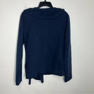 Lucky Brand navy blue 100%‎ cotton jacket casual boho women’s size large buttons thumbnail 6