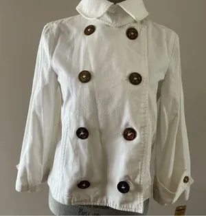 Ralph Lauren white nautical Provence fashion military jacket cotton preppy small thumbnail 1